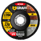 Круг лепестковый 125 мм 120A по металлу GRAFF