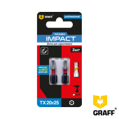Бита TX 20x25 мм 2 шт. в блистере Impact GRAFF серия "Expert"