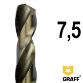 Сверло по нержавеющей стали 7,5 мм GRAFF