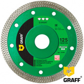 Алмазный диск по керамограниту 125х10х1,2х22,23 мм X-type тонкий рез GRAFF серия "Expert"