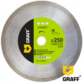 Алмазный диск по керамограниту 250x10х2,0х30/25,4 мм GRAFF "Expert"