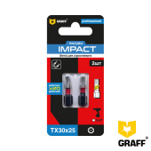 Бита TX 30x25 мм 2 шт. в блистере Impact GRAFF серия "Expert"