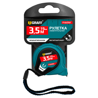 Рулетка измерительная с магнитом 3,5м х 19мм Master GRAFF