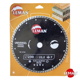 Алмазный диск универсальный турбо 230x7х22,23 мм LEMAN orange