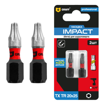 Бита TX 15x25 мм 2 шт. в блистере Impact GRAFF серия "Expert"