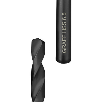 Сверло по металлу 6,5 мм парооксидированное GRAFF россыпь