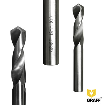 Сверло по металлу цельнотвердосплавное (монолитное) 12,0 мм K10 GRAFF