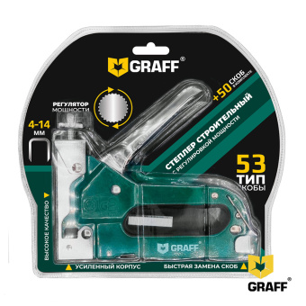 Степлер строительный ВL01, 4-14 мм GRAFF
