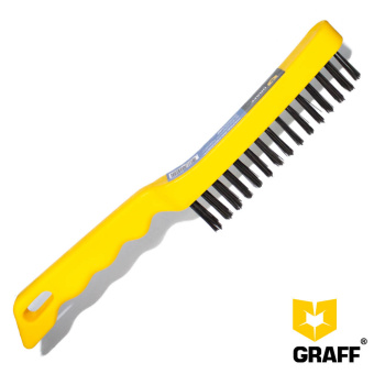 Щетка по металлу трехрядная ручная GRAFF