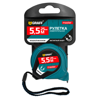 Рулетка измерительная с магнитом 5,5м х 25мм Master GRAFF