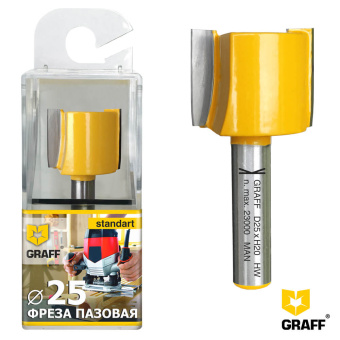 Фреза прямая по дереву 8х25х20 мм в пластиковой коробке GRAFF