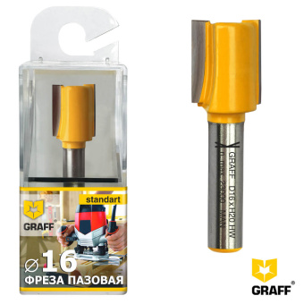 Фреза прямая по дереву 8х16х20 мм в пластиковой коробке GRAFF