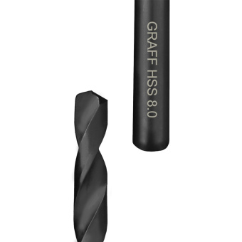 Сверло по металлу 8,0 мм парооксидированное GRAFF в блистере