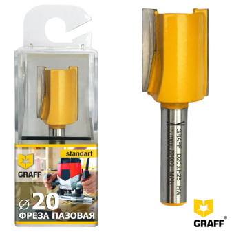 Фреза прямая по дереву 8х20х25 мм в пластиковой коробке GRAFF