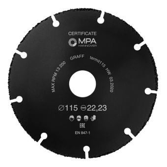 Отрезной диск по дереву 125 мм для болгарки (УШМ) GRAFF Termit