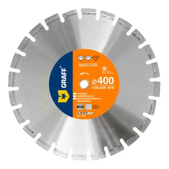 Алмазный диск 400 мм  по асфальту GRAFF серия "Master"