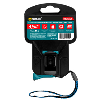Рулетка измерительная с магнитом 3,5м х 19мм Master GRAFF