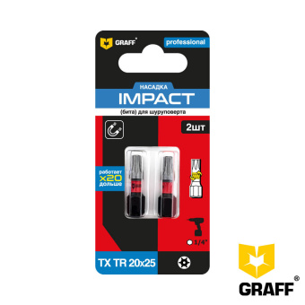 Бита TXTR 20x25 мм 2 шт. в блистере Impact GRAFF серия "Expert"